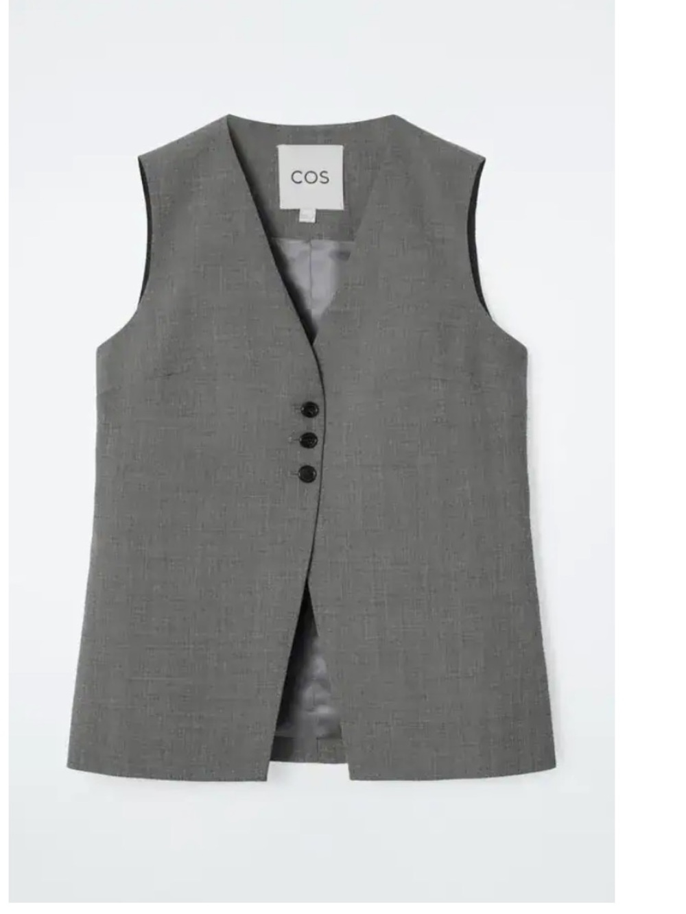COS Sleeveless Longline Tailored Vest in Gray